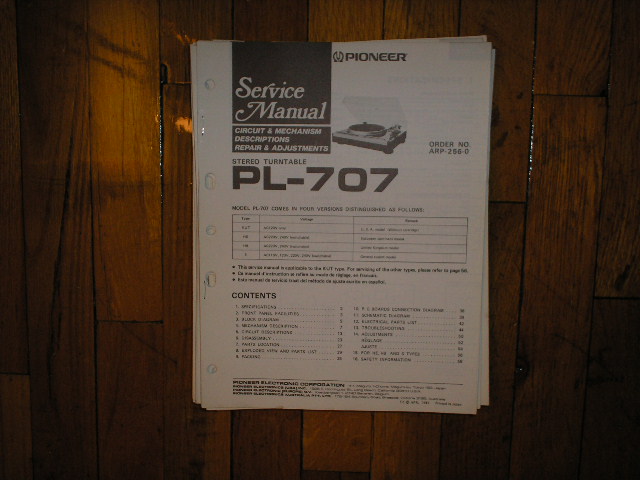 PL-707 Turntable Service Manual