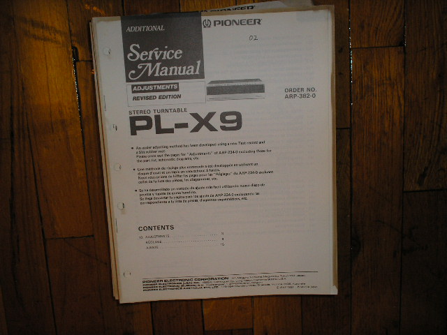 PL-X9 Turntable Service Manual 3  Pioneer