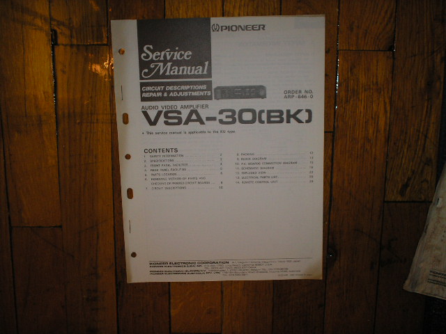 VSA-30BK Amplifier Service Manual