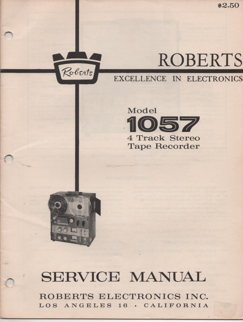 1057 4 Track Reel to Reel Service Manual