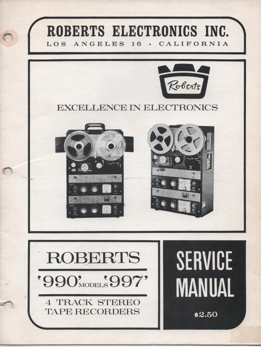 990 997 Reel to Reel Service Manual