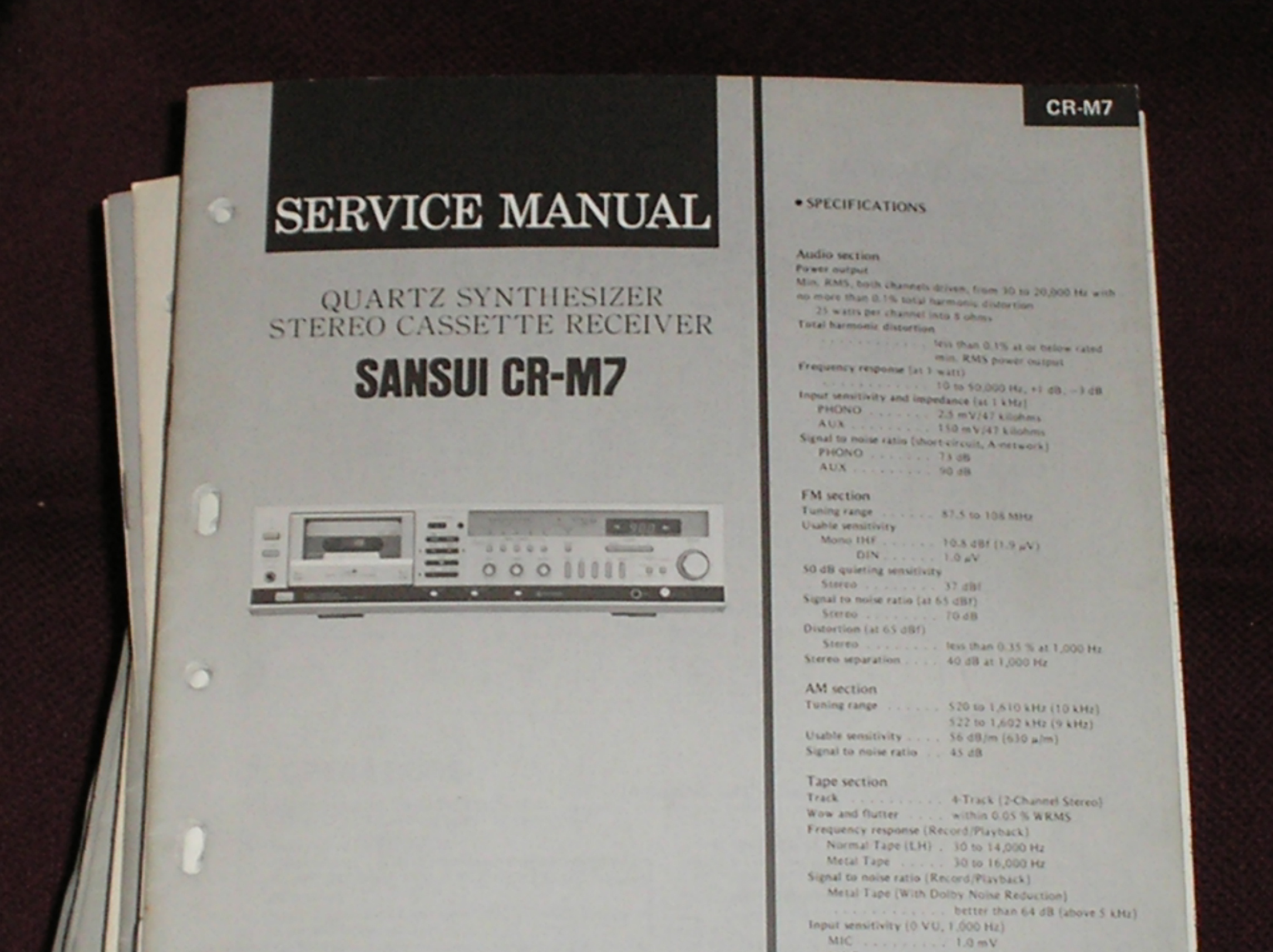 CR-M7 Cassette Receiver Service Manual