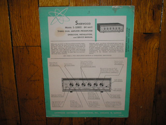 S-5500 II Amplifier Pre-Amplifier Service Manual for Serial no. K38634 and up.. Tubes are 4 7868 5 12AX7 or ECC83