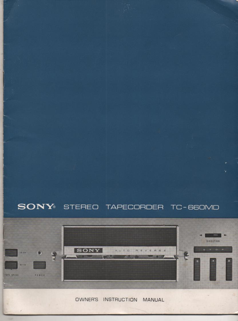 TC-660MD Reel to Reel Owners Manual  Sony