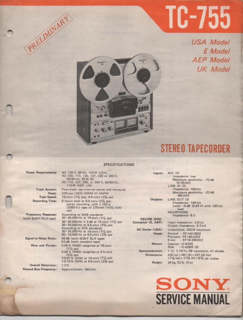 Sony Tc-788-4 Manual