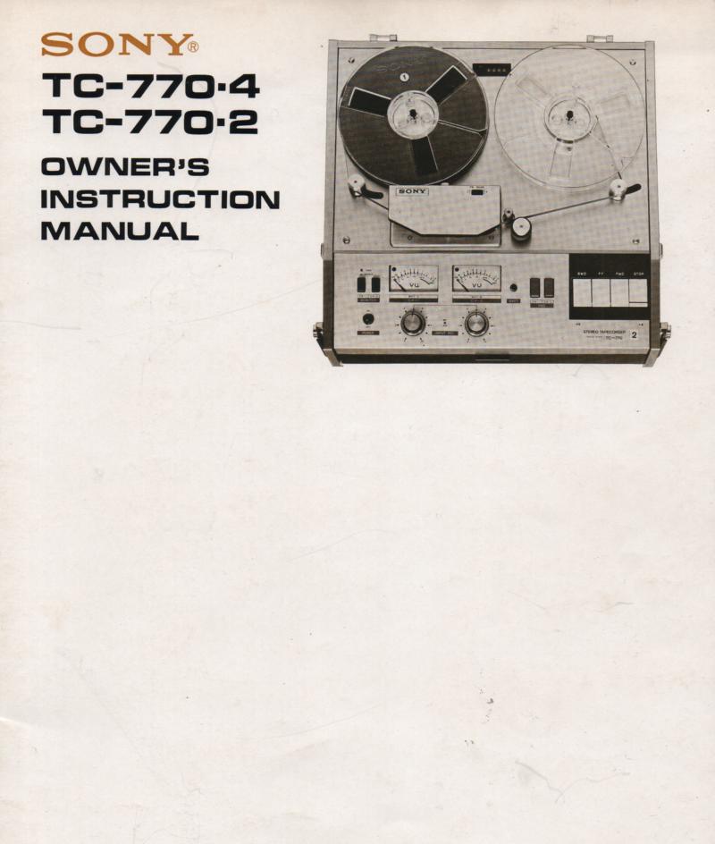 TC-770-2 -4 Reel to Reel owners Operating Instruction Manual