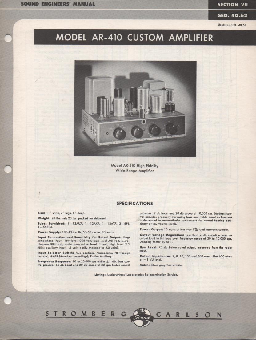 AR-410 Amplifier Service Manual