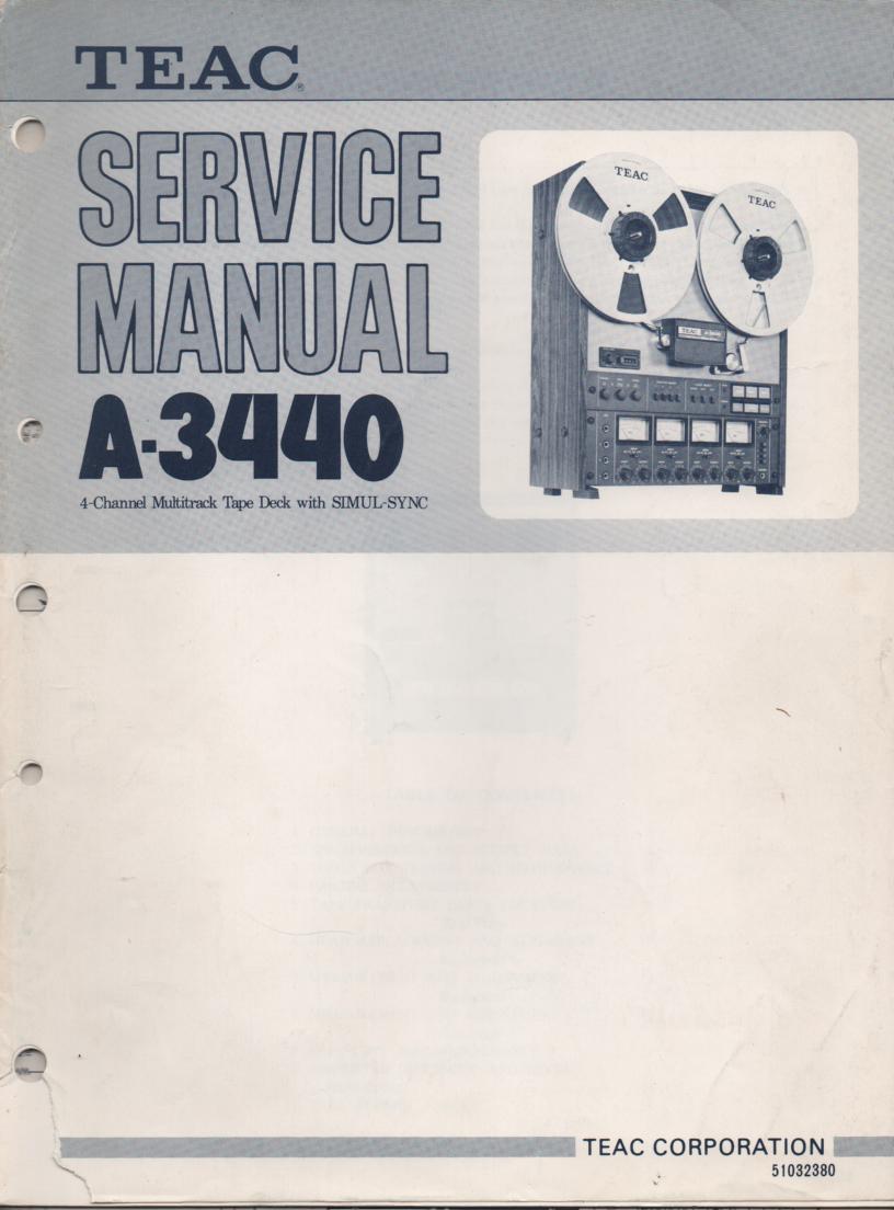 A-3440 Reel to Reel Service Manual Set  TEAC