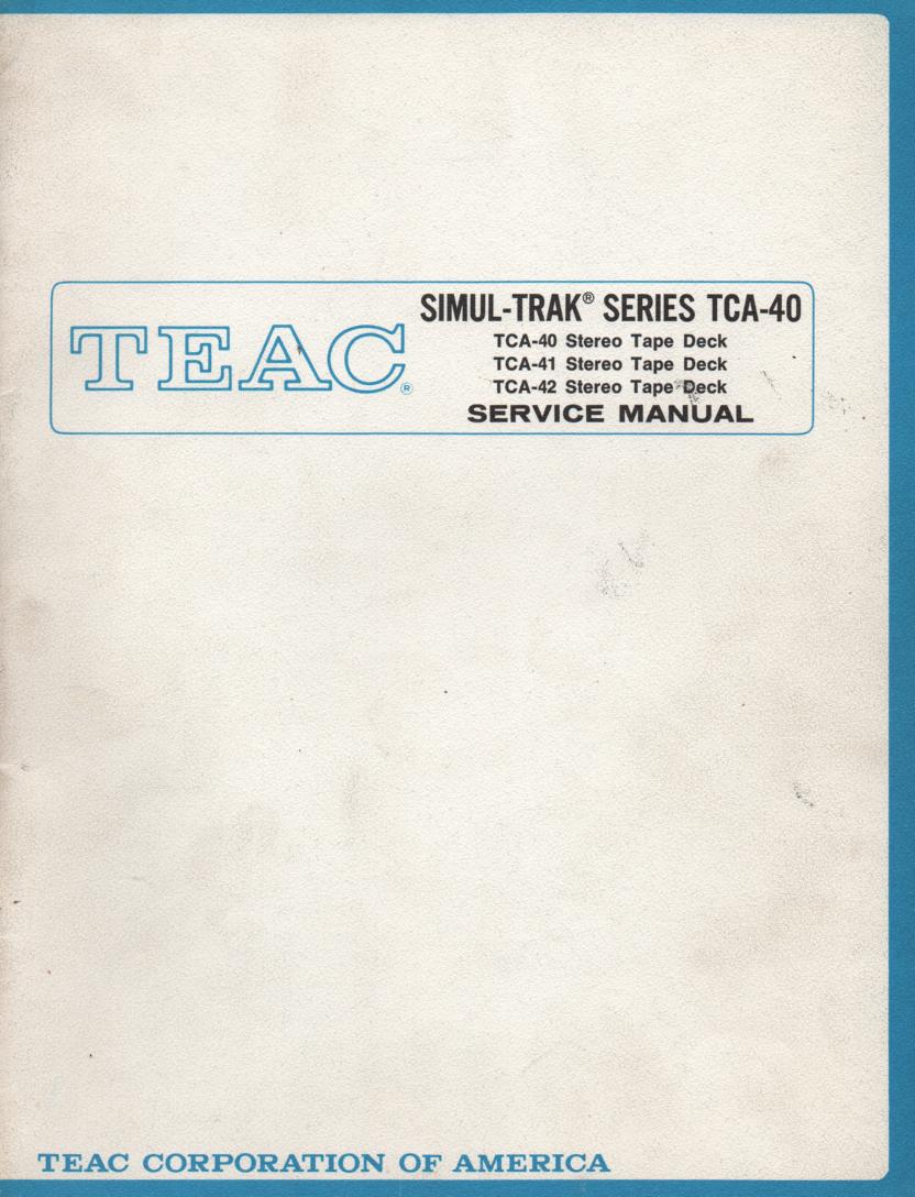 TCA-42 Reel to Reel Service Manual