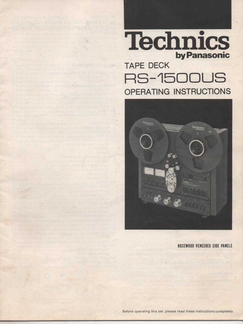RS-1500US Owners Manual  Technics 