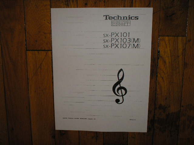 SX-PX101 Organ Keyboard Operating Instruction Manual