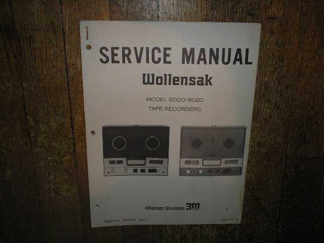 6000 6020 Reel to Reel Service Manual  WOLLENSAK