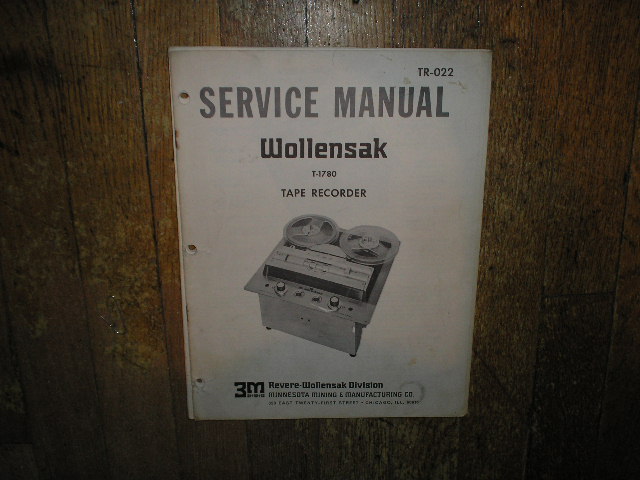 1780 Reel to Reel Service Manual