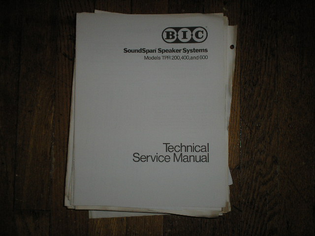 TPR 200 400 600 Speaker Service Manual
Soundspan Speaker System Manual.