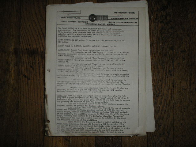PX15-1 AMPLIFIER  Service and Instruction Manual 