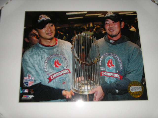 BOSTON RED SOX FRAMED PHOTO.. Frame Size is 16 3/4