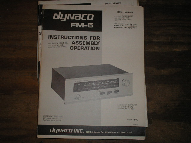 FM-5 TUNER Assembly Manual..This manual contains a schematic,parts list, and the assembly instructions..