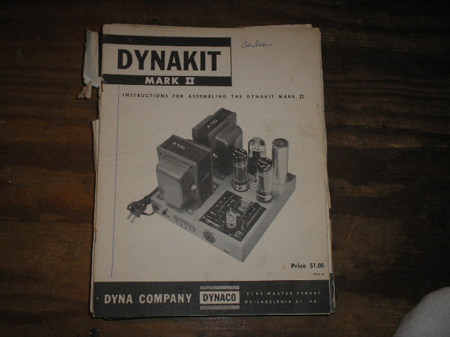 MARK 2 II  Pre-Amplifier Assembly Manual. Serial on the manual is  
Serial no. 2514803.. contains a schematic, parts list, and the assembly instructions