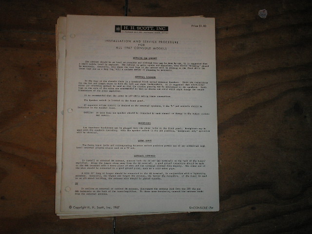 1967 CONSOLE UNITS SERVICE MANUAL