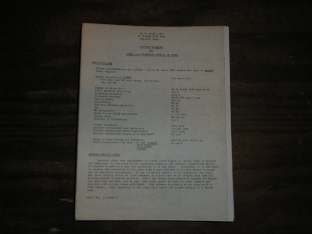 310-D Tuner Service Manual.. Schematic Dated May 10th 1960
