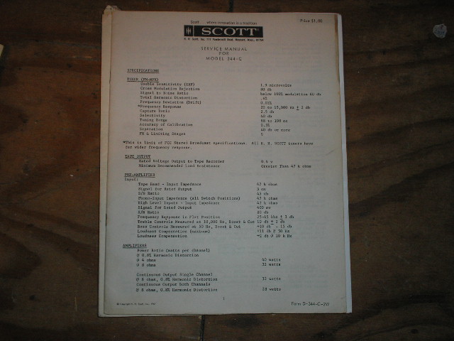 344-C Tuner Amplifier  Service Manual