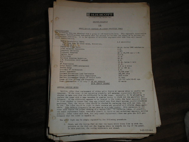 LT-110 Tuner Service  Manual 1..Schematic is dated November 6th 1961
