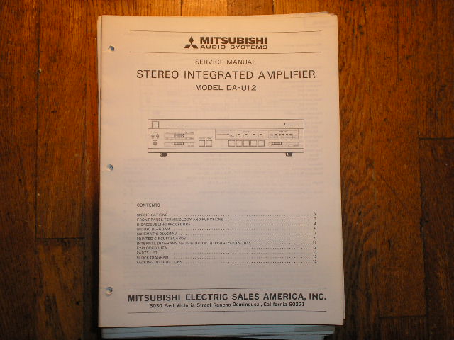 DA-U12 AMPLIFIER Service Manual