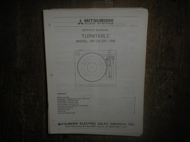 DP-15 DP-15M TURNTABLE Service Manual

LSM5020