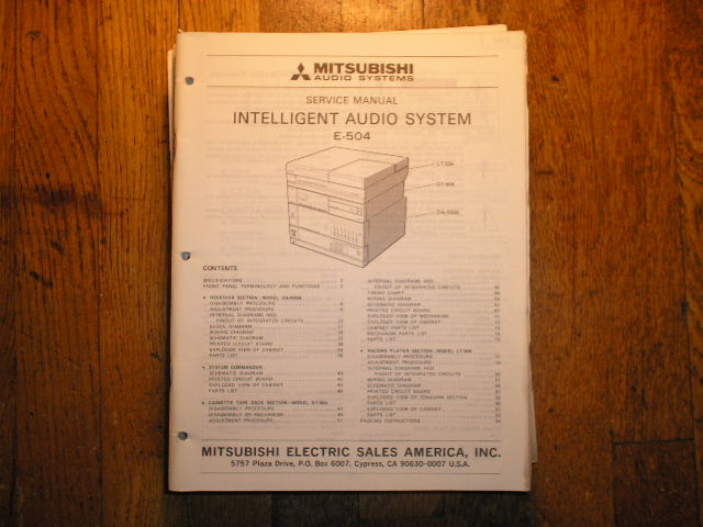 E-504 INTELLIGENT AUDIO COMPONENT SYSTEM Service Manual

SM-5050