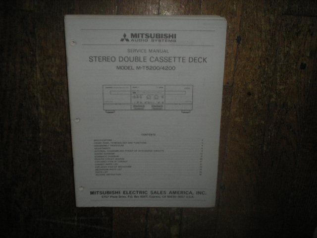 MT-4200 MT-5200 Cassette Deck Service Manual MITSUBISHI  ELECTROHOME