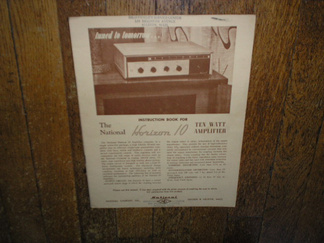 Horizon 10... 10 Watt Amplifier Service Manual