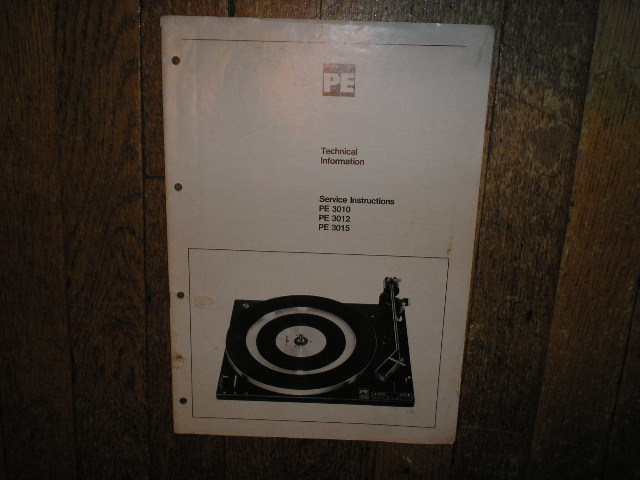 DUAL  PE 3010 PE 3012 PE 3015 Turntable Service Manual