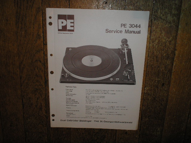 DUAL  PE 3044 Turntable Sevice Manual
