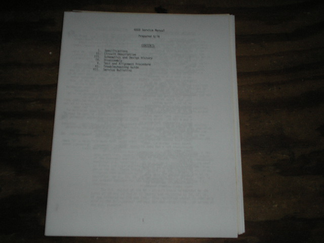4000 Pre-Amplifier Service Manual Service Manual