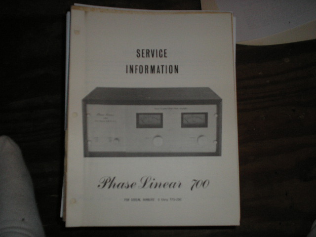 700 Power Amplifier Service Manual for Serial # 0 thru 773-200