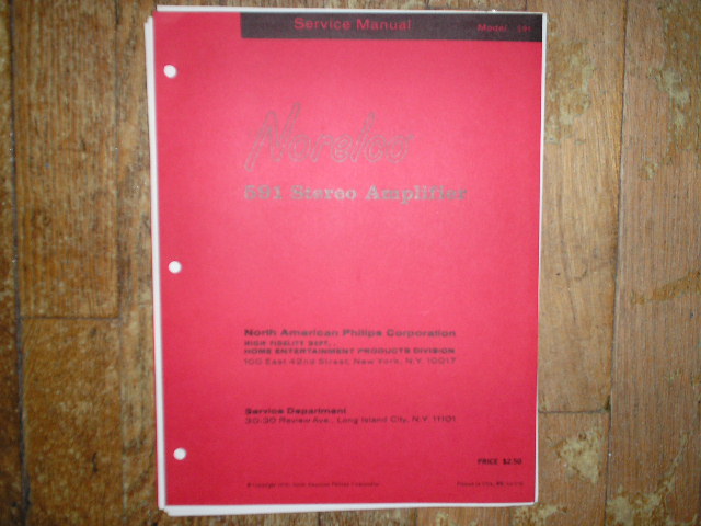 Philips NAP Norelco 591 Stereo Amplifier Service Manual