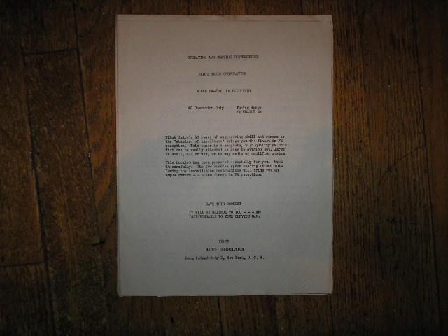 FM-607 FM Tuner Service Manual