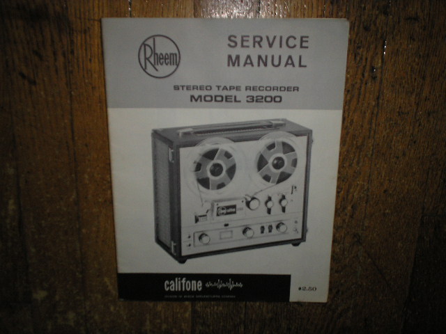 3200 Stereo Tape Deck Service Manual