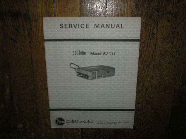 AV-111 Stereo Cassette Tape Deck Service Manual