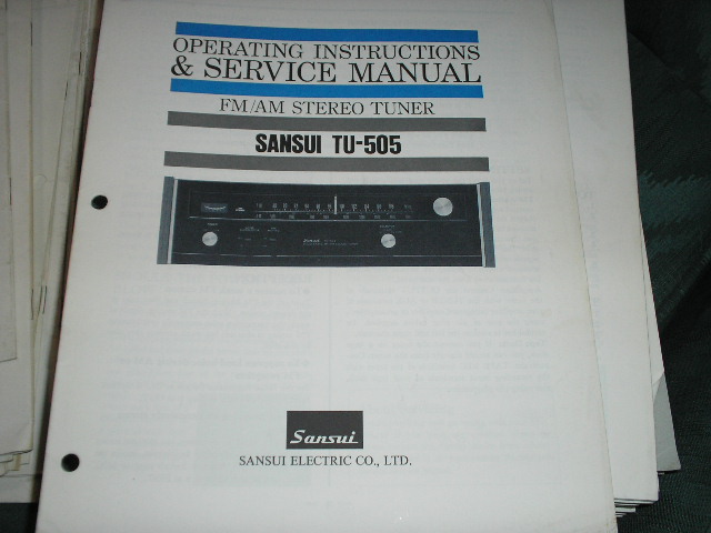 TU-505 Tuner Operating Service Instruction Manual