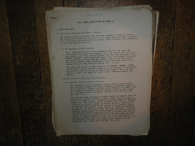 Model 5 Tape Recorder Service Manual 2