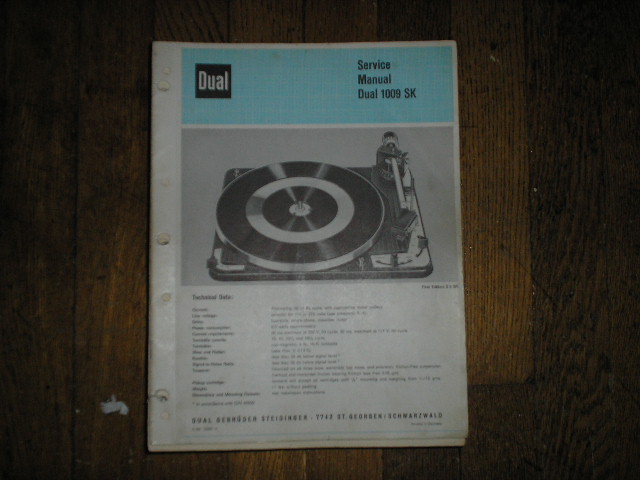 1009SK 1009 SK Turntable Service Manual