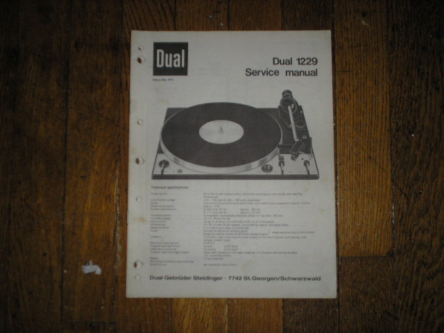 1229 Turntable Service Manual