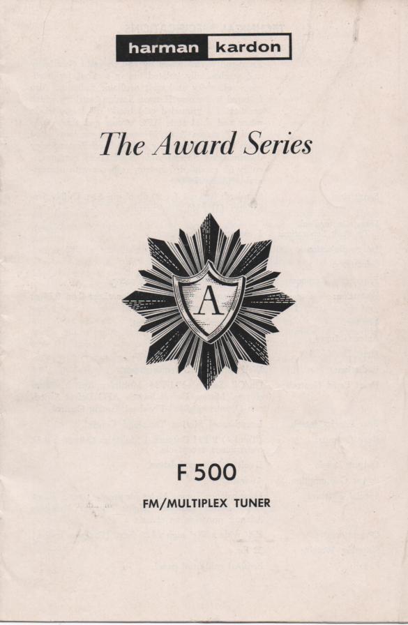 F500 FM Stereo Tuner Service Manual with schematic