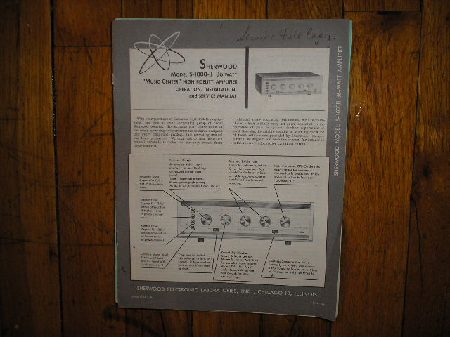 S-1000 II 2 36 Watt Amplifier Operation, Installation and Service Manual..
Serial no. 012001 and UP.
Tubes are 2  12AX7 or EC83 1 6AV6   1 7199   4  7189 , 6BQ5 or EL84   1 5AR4 OR GZ34


