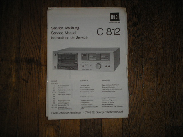 C812 Cassette Deck Service Manual