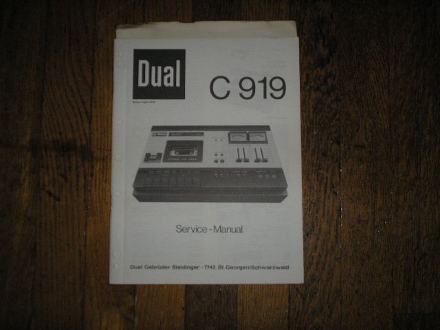 C919 Cassette Deck Service Manual