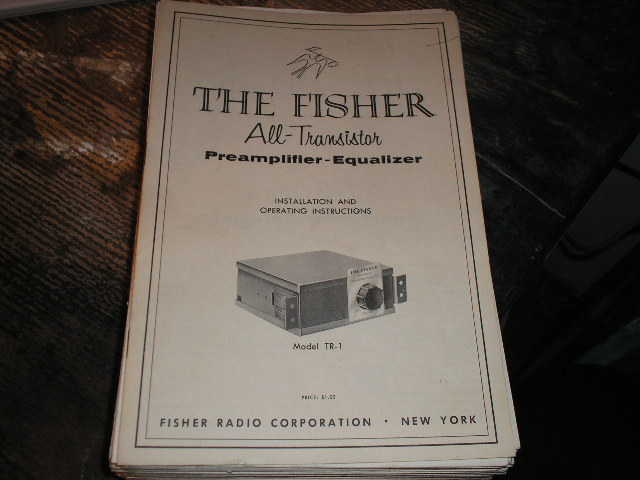 TR-1 PREAMPLIFIER-EQUALIZER Installation Operating Manual with Schematic and Parts List