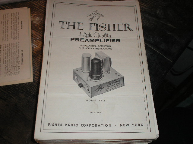 PR-6 Pre-Amp Owners Service Manual  Fisher