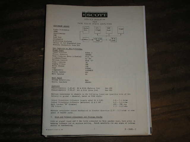 260-B Service Manual.. Schematic is dated September 16th 1967